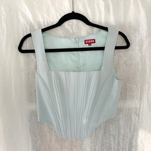 Staud Alice Bustier Top Blue